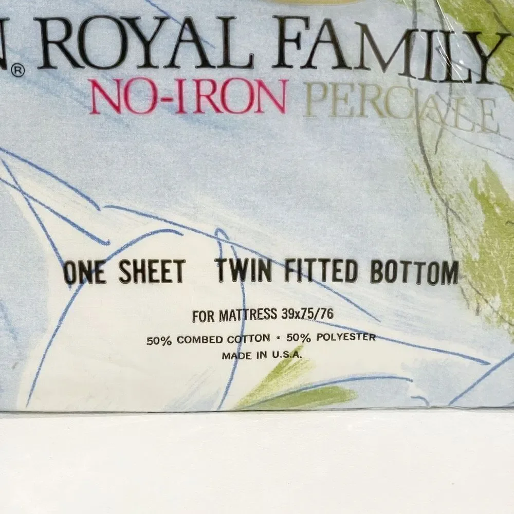 Vintage Cannon Royal Family One Sheet Twin Fitted Bottom Floral Multicolor 39x75